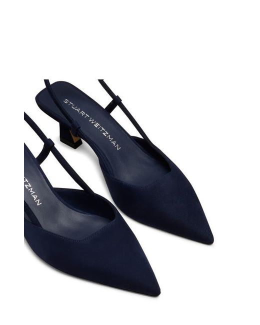 Stuart Weitzman Blue Vinnie 50 Slingback Pump