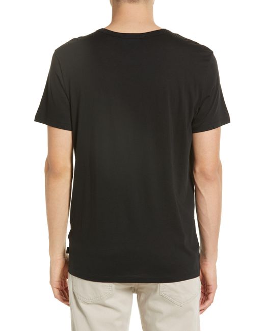 7 For All Mankind Black Feather Weight Crewneck T-shirt for men