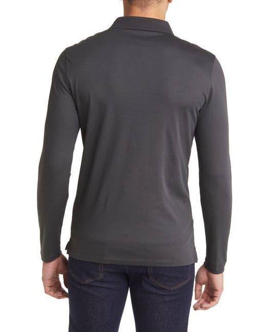 Robert Barakett Gray Georgia Long Sleeve Polo for men