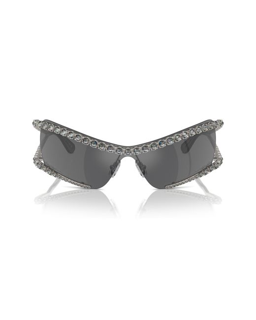 Swarovski Gray Crystal Irregular Sunglasses for men