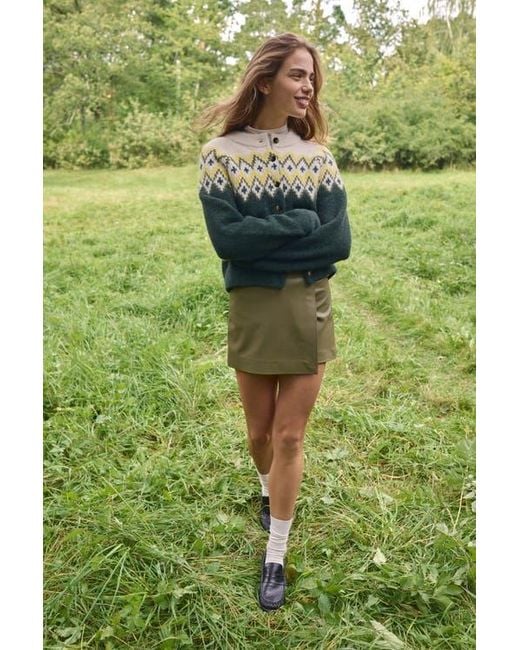 H&M Green Wrap Skort
