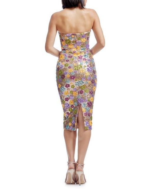 Dress The Population Preston Floral Sequin Strapless Sleeveless Jumpsuit Size XS New