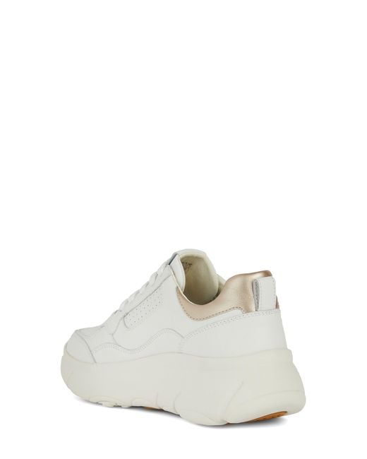 Geox White Nebula Platform Wedge Sneaker