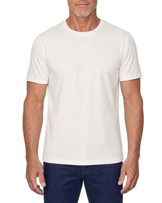 Robert Talbott White Davis Pique Linen Tee for men