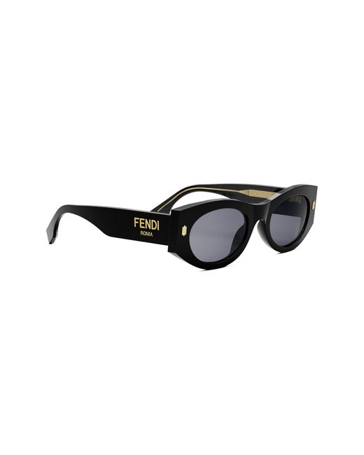 Fendi Black Roma 52mm Oval Sunglasses