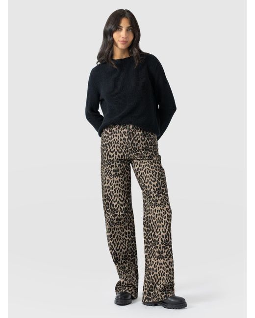 Saint + Sofia Black Adjustable Wide Leg Jean