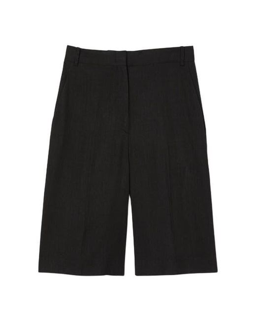 Sandro Blue Linen-Blend Bermuda Shorts