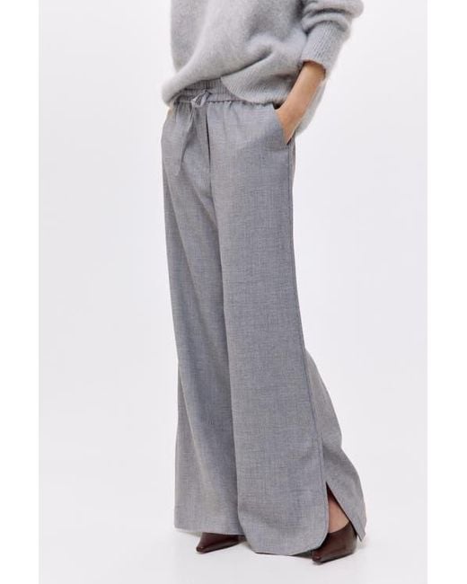 H&M Gray Flared Drawstring Trousers
