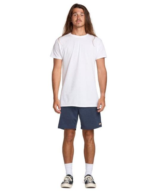Billabong Blue Surftrek Transit Elastic Waist Hybrid Shorts for men