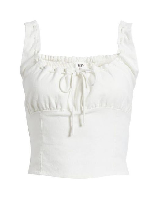 BP. White Linen Blend Corset Top