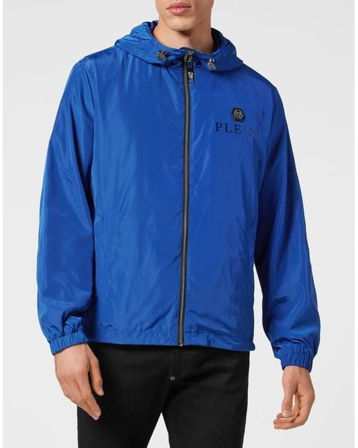 Philipp Plein Blue Jacket Hexagon for men