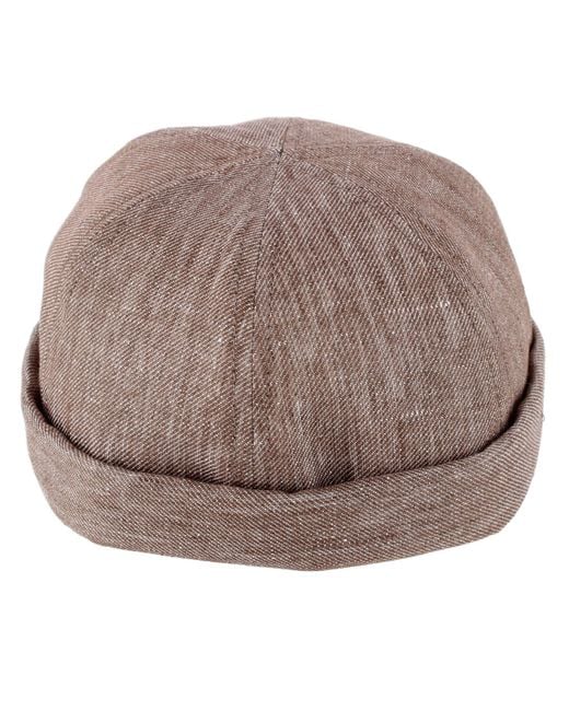 Wigéns Brown Denim Linen Docker Cap for men