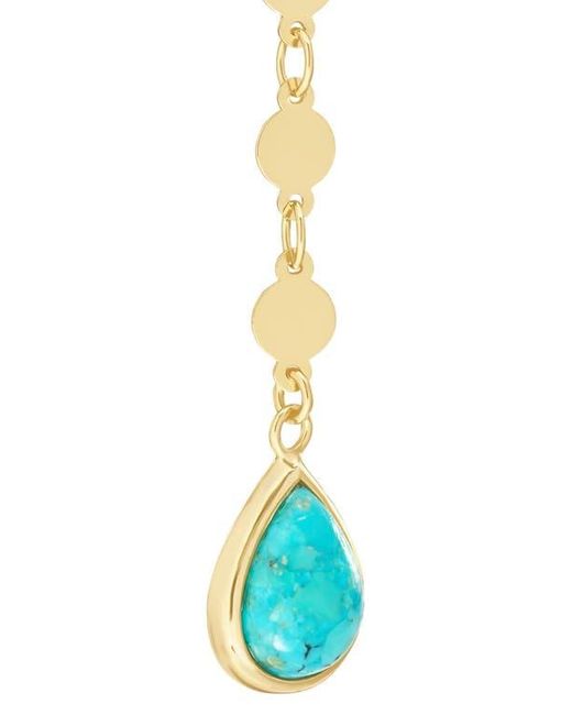 ATHRA LUXE Blue Flat Disc Drop Earrings