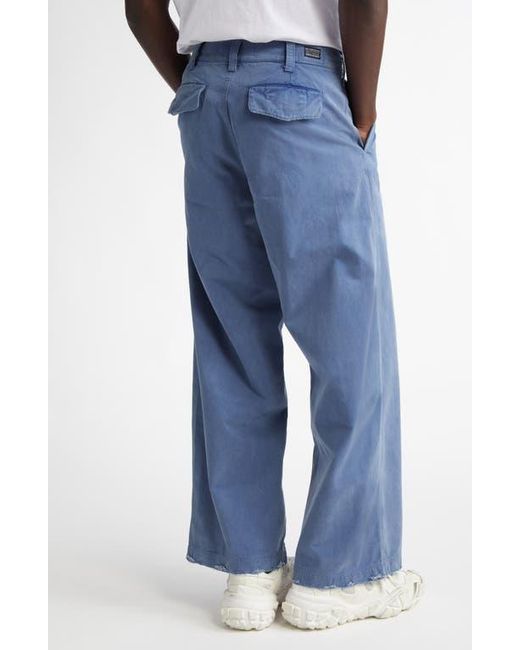 パンツ ERL denim ERL Gender Inclusive Raw Hem Twill Pants in Blue for Men | Lyst