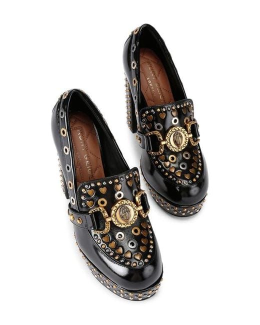 Kurt Geiger Black Mansion Platform Loafer Pump