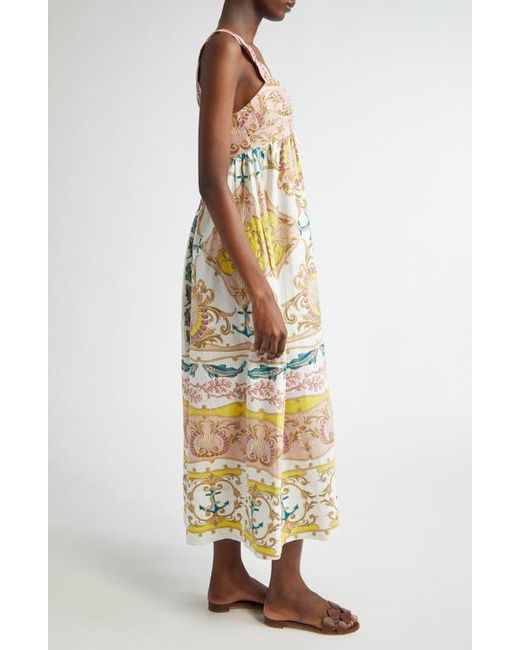 Farm Rio Metallic Maritime Magic Linen Blend Sundress
