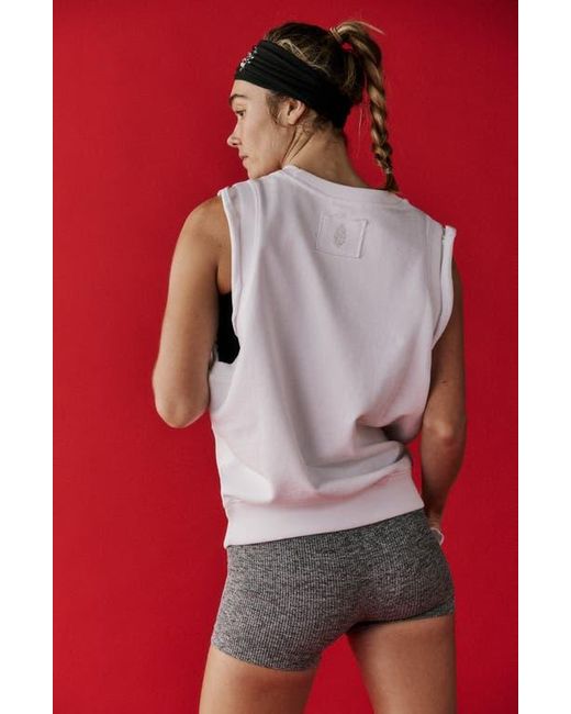 Free People White Fp Movement Flutter Cotton Tank