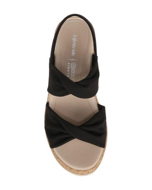 LifeStride Black Riley Slingback Wedge