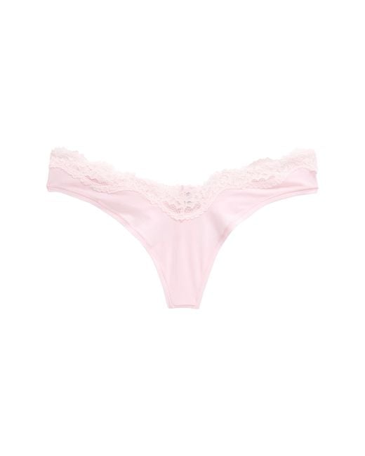 Skims Pink Fits Everybody Lace Dipped Thong