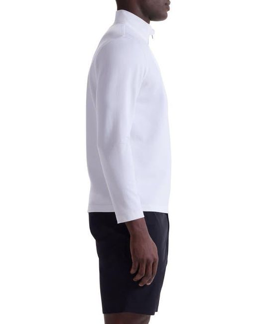 Bugatchi White Solid Quarter Zip Pullover for men