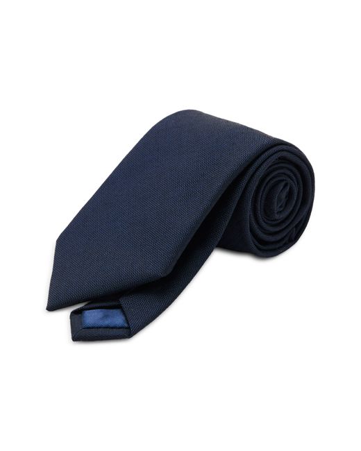 Mango Blue Solid Wool Blend Tie for men