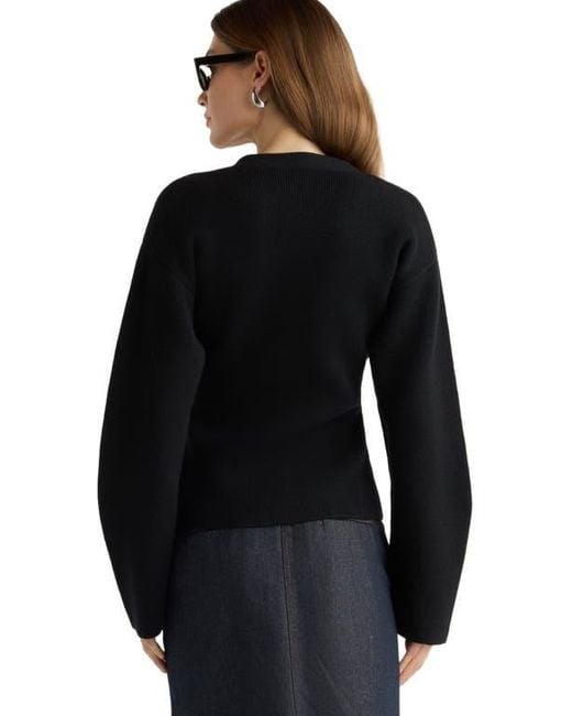 MODERN CITIZEN Black Elinor Organic Cotton Wool V-Neck Cardigan