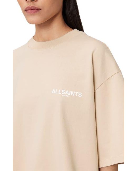 AllSaints Natural Guardian Amelie Oversize Cotton Graphic T-Shirt