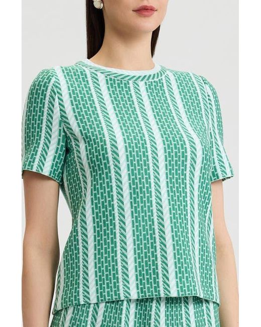 Ming Wang Green Roadmap Pattern Soft Knit Top