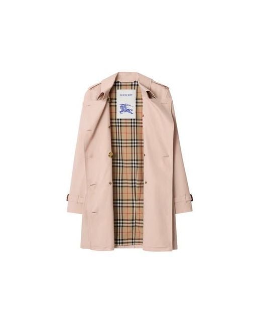Burberry Pink Short Tropical Gabardine Kensington Trench Coat