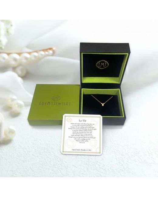 LuvMyJewelry Metallic Emerald Cut Peridot & Diamond 14K Birthstone Necklace