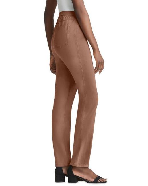 Jessica London Brown Stretch Denim Straight-Leg Jegging