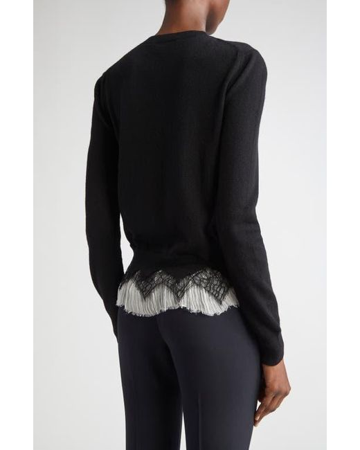 Alexander McQueen Black Cobweb Lace Wool & Cashmere Sweater