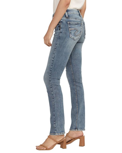 Silver Jeans Co. Blue Elyse Mid Rise Straight Leg Jeans