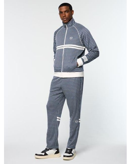 Sergio Tacchini Blue Dallas Houndstooth Track Jacket for men