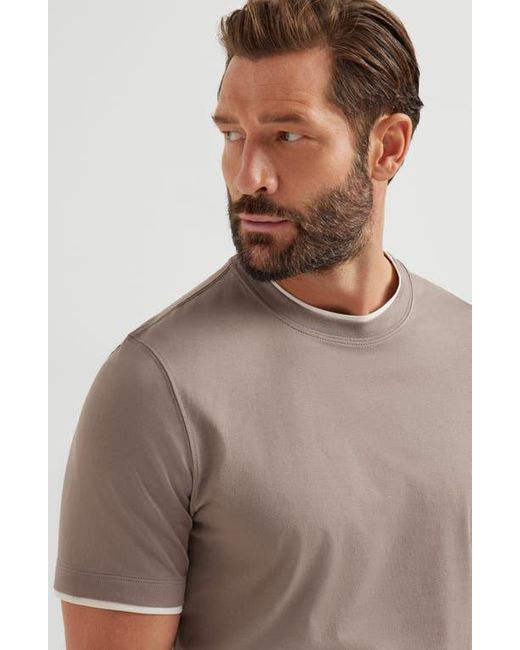 Brunello Cucinelli Gray T-Shirt With Faux-Layering for men