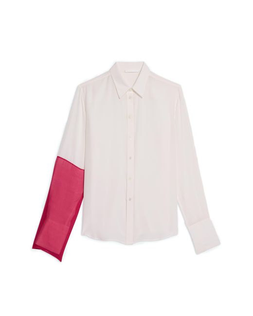Helmut Lang White Relaxed Silk Button-up Shirt