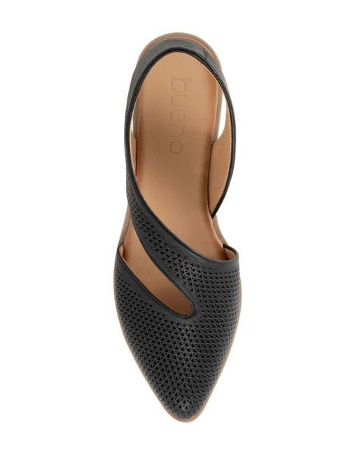 BUENO Black Bianca Perf Slingback Pointed Toe Flat