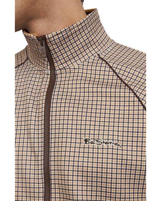 Ben Sherman Brown Houndstooth Track Jacket for men