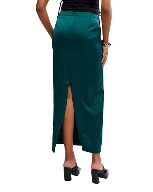 Free People Green Rosetto Column Maxi Skirt