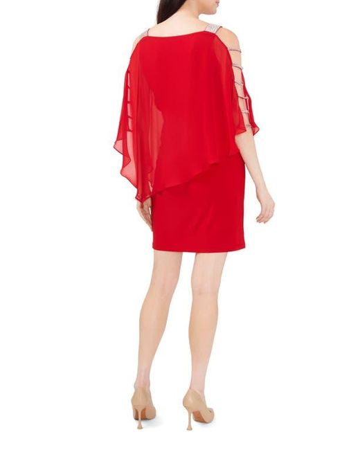 Chaus Red Ladder Trim Overlay Minidress
