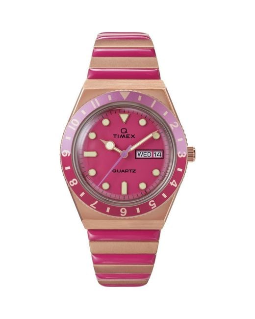 Timex Pink Q Timex Bracelet Watch, 36Mm