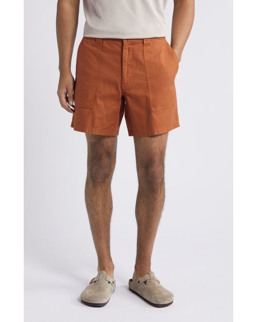 Treasure & Bond Brown Workwear Cotton Shorts for men