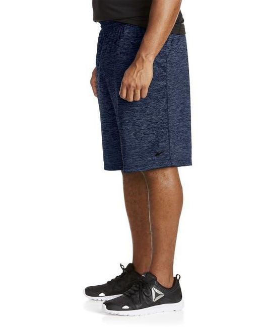 Reebok Blue Performance Tech Heather Shorts for men