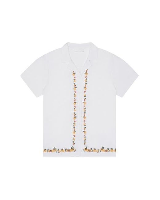 MAVRANS White Linen Blend Button-Up Shirt for men