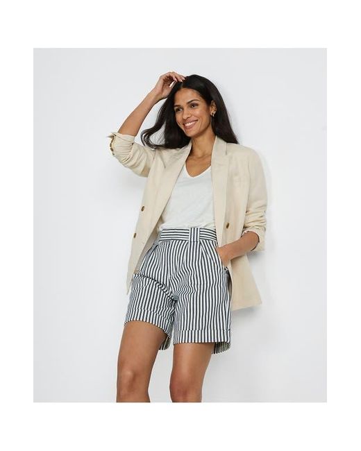 Lands' End Black Chino High Rise Pleated 7 Shorts