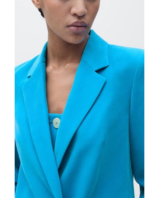 Mango Blue Tempo Double Breasted Blazer