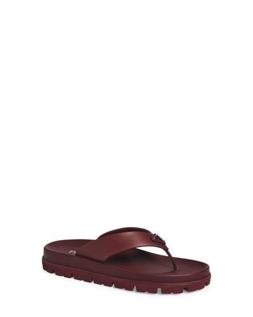 Prada Brown Lug Sole Flip Flop