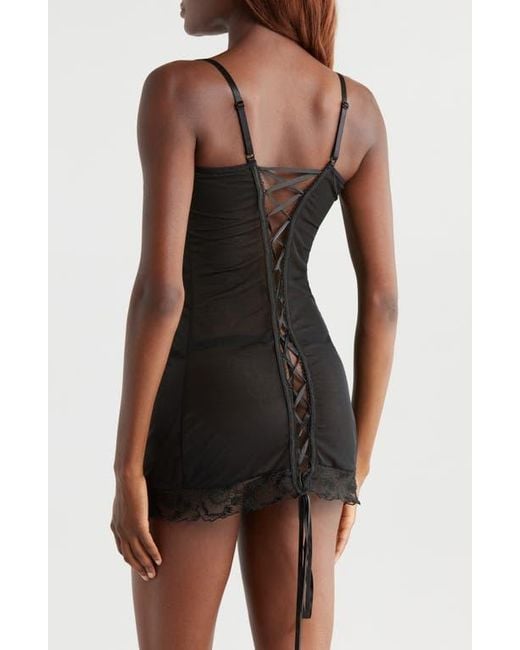 Kilo Brava Black Underwire Chemise & G-String Set