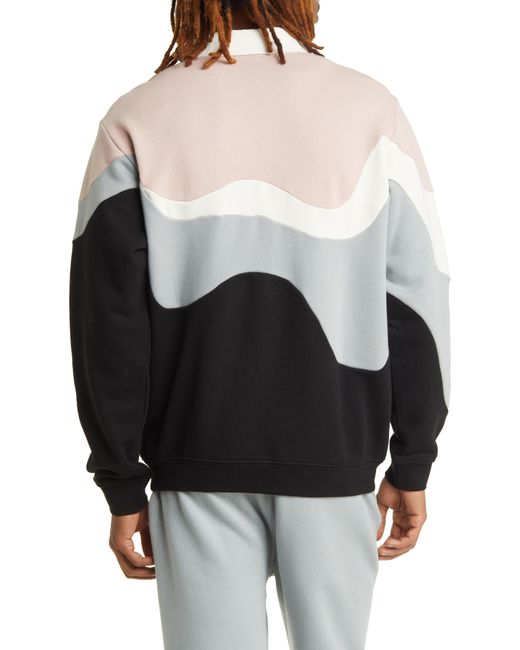 ICECREAM Black Big Drip Long Sleeve Polo Sweatshirt for men