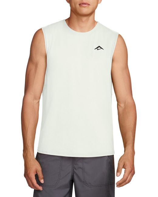 Nike White Dri-fit Solar Chase Trail Running Sleeveless T-shirt for men